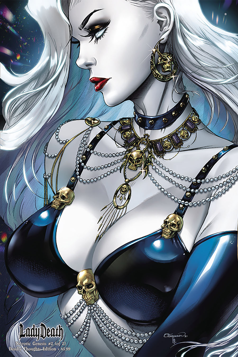 Lady Death Necrotic Genesis #2 Cover B Variant Collette Turner Deadly Thoughts Cover