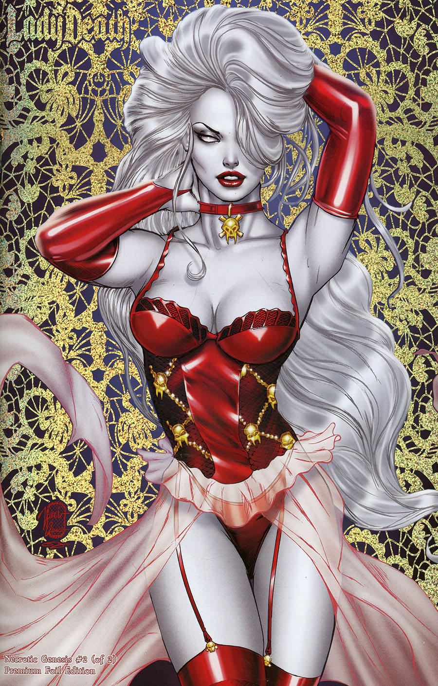 Lady Death Necrotic Genesis #2 Cover C Variant Billy Tucci Premium Foil Cover