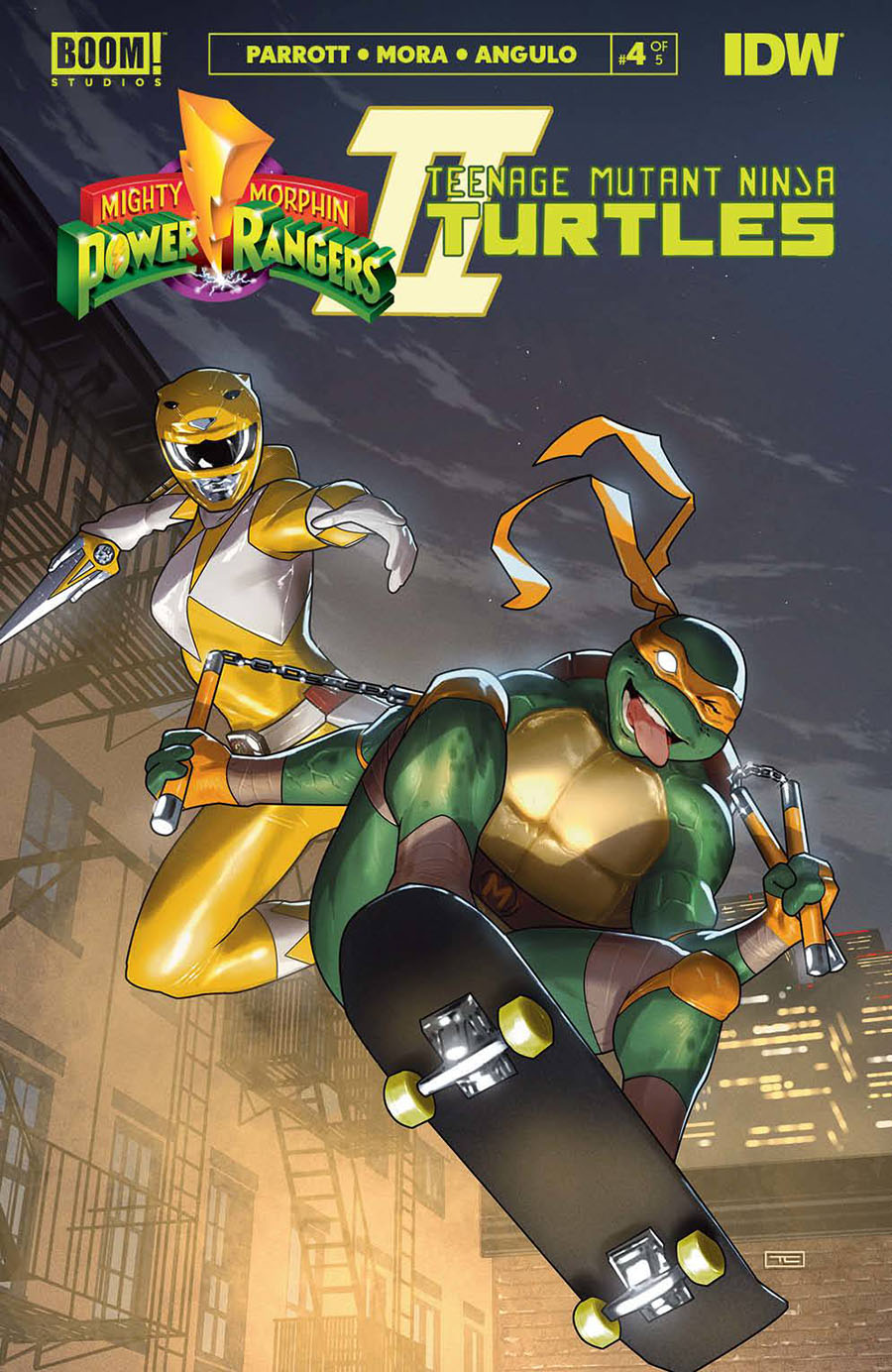 Mighty Morphin Power Rangers Teenage Mutant Ninja Turtles II #4 Cover E Variant Taurin Clarke Card Stock Cover