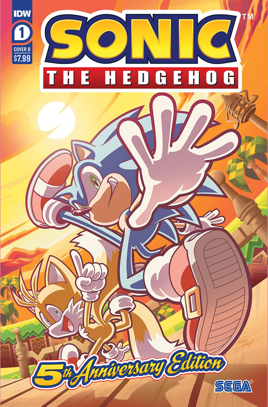 Sonic The Hedgehog Vol 3 #1 5th Anniversary Edition Cover B Variant Tracy Yardley Cover