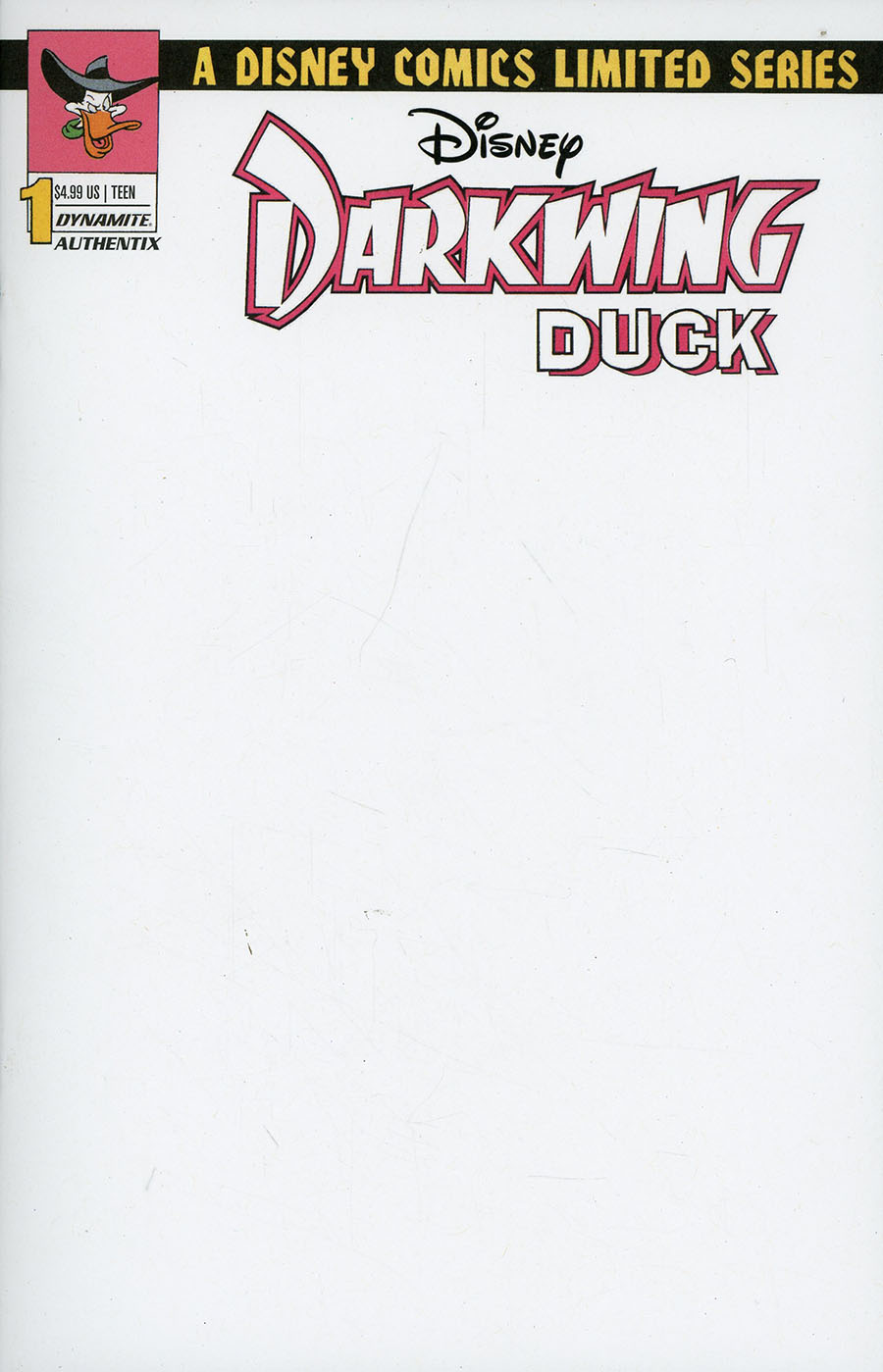 Darkwing Duck #1 Facsimile Edition Cover B Variant Blank Authentix Cover