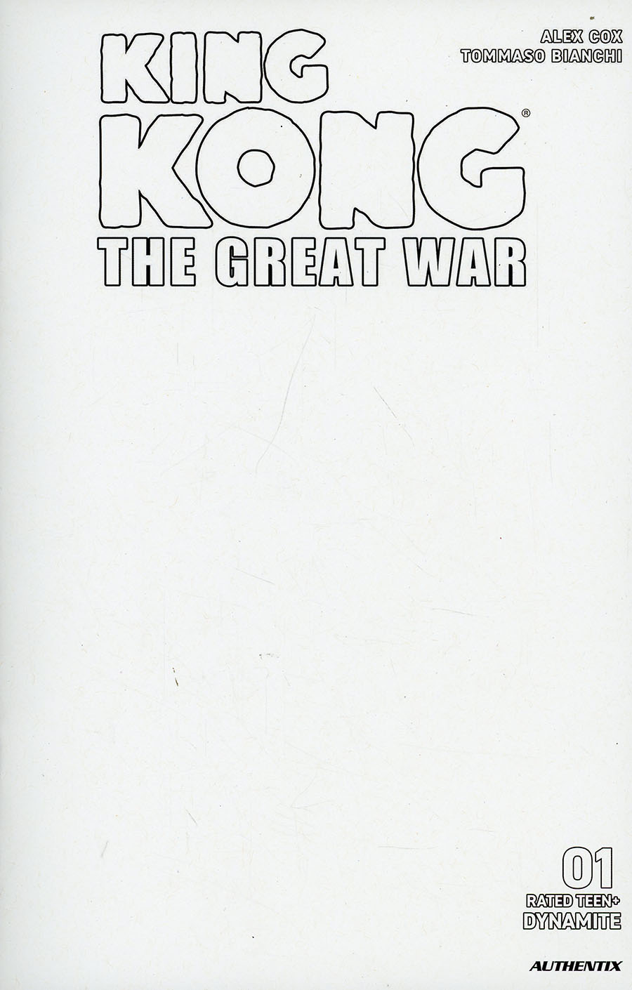 Kong The Great War #1 Cover D Variant Blank Authentix Cover