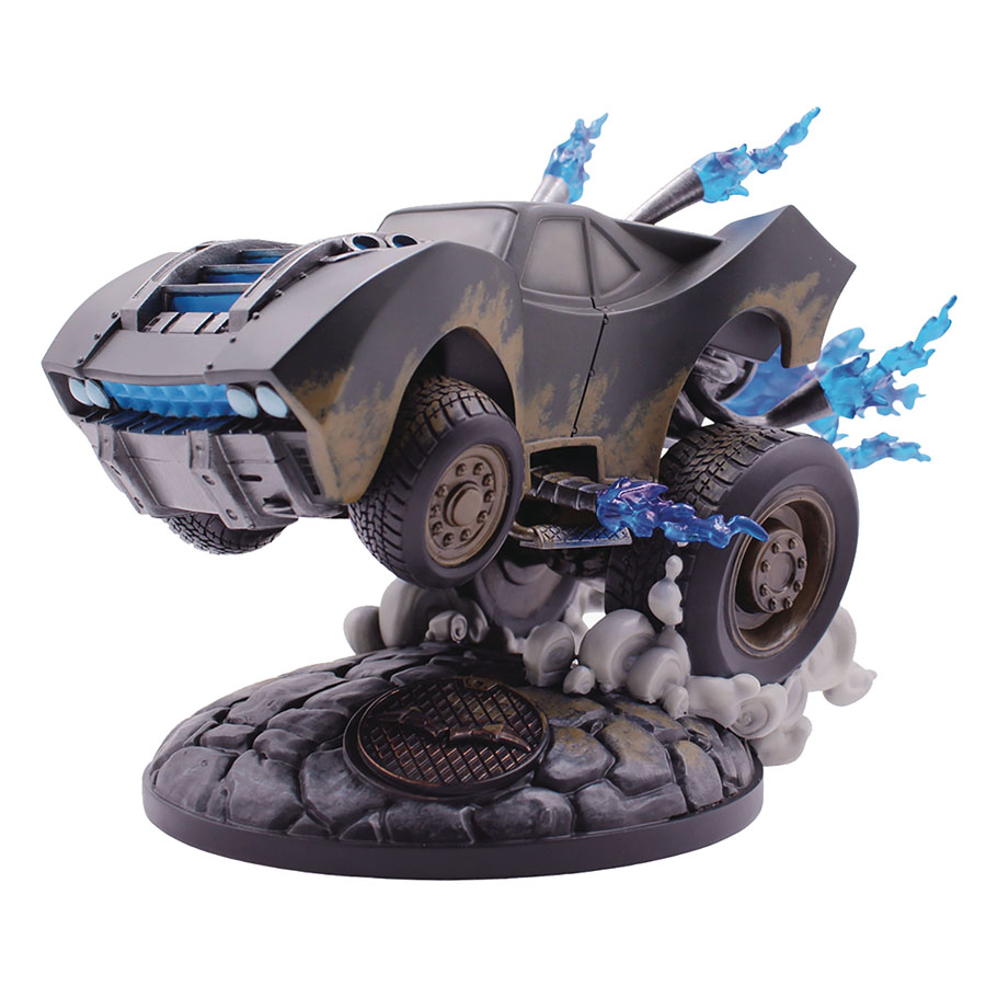 The Batman Designer Series Batmobile Statue Blue Flame Edition