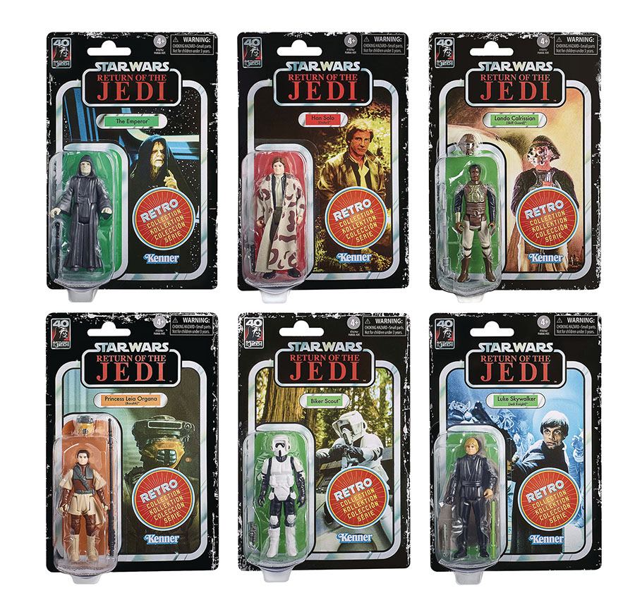 Star Wars Retro Collection Return Of The Jedi 40th Anniversary 3.75-Inch Action Figure Assortment Case 202301