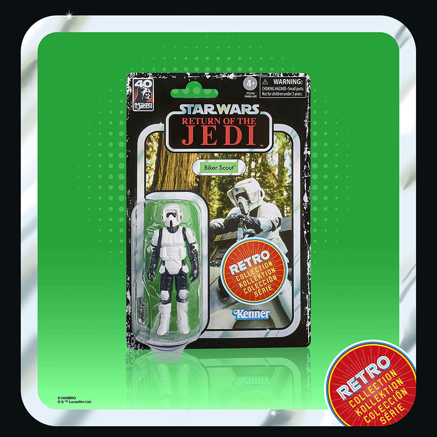 Star Wars Retro Collection Return Of The Jedi 40th Anniversary Imperial Biker Scout 3.75-Inch Action Figure Case
