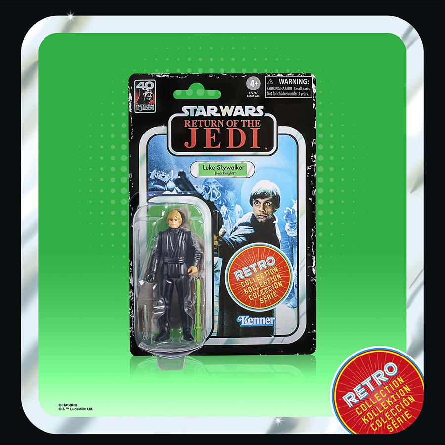Star Wars Retro Collection Return Of The Jedi 40th Anniversary Luke Skywalker Jedi Knight 3.75-Inch Action Figure Case
