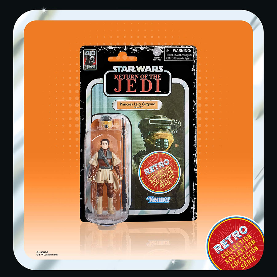 Star Wars Retro Collection Return Of The Jedi 40th Anniversary Princess Leia Boussh 3.75-Inch Action Figure Case