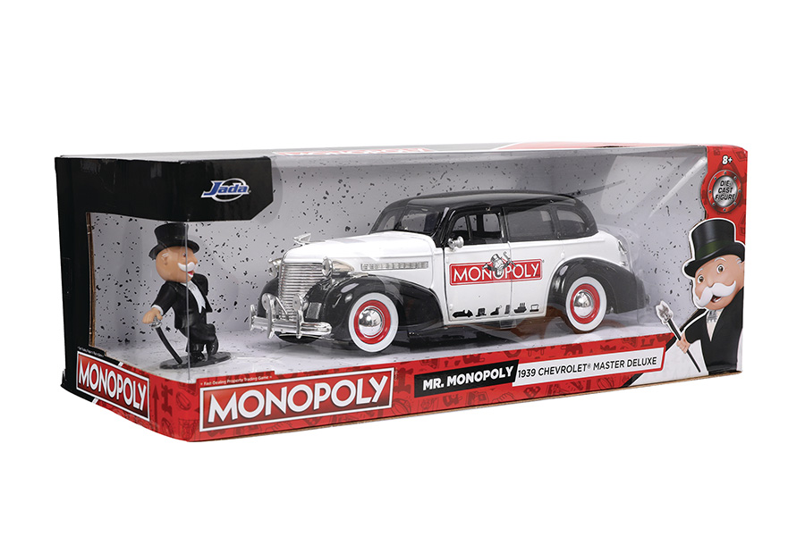 Hollywood Rides Monopoly 39 Chevy Master Deluxe 1/24 Scale Die-Cast Vehicle With Figure
