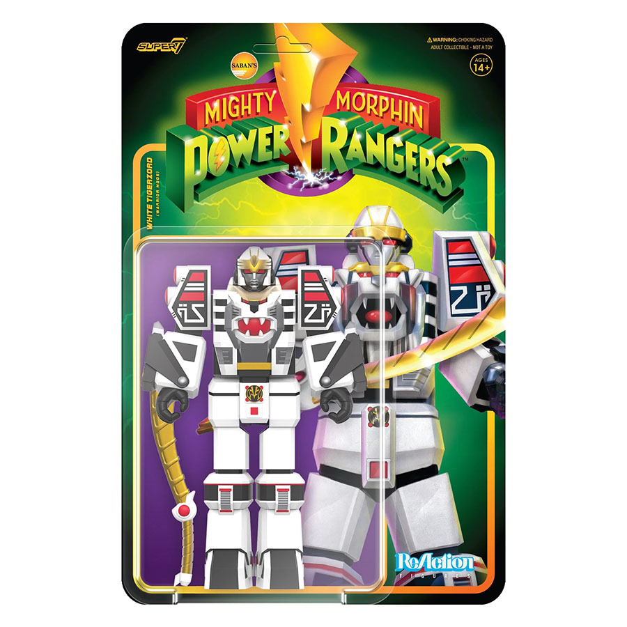 Mighty Morphin Power Rangers ReAction Figure Wave 4 - White Tigerzord Warrior Mode
