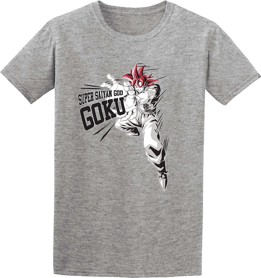 Dragon Ball Super Super Saiyan God Son Goku Gray T-Shirt Large