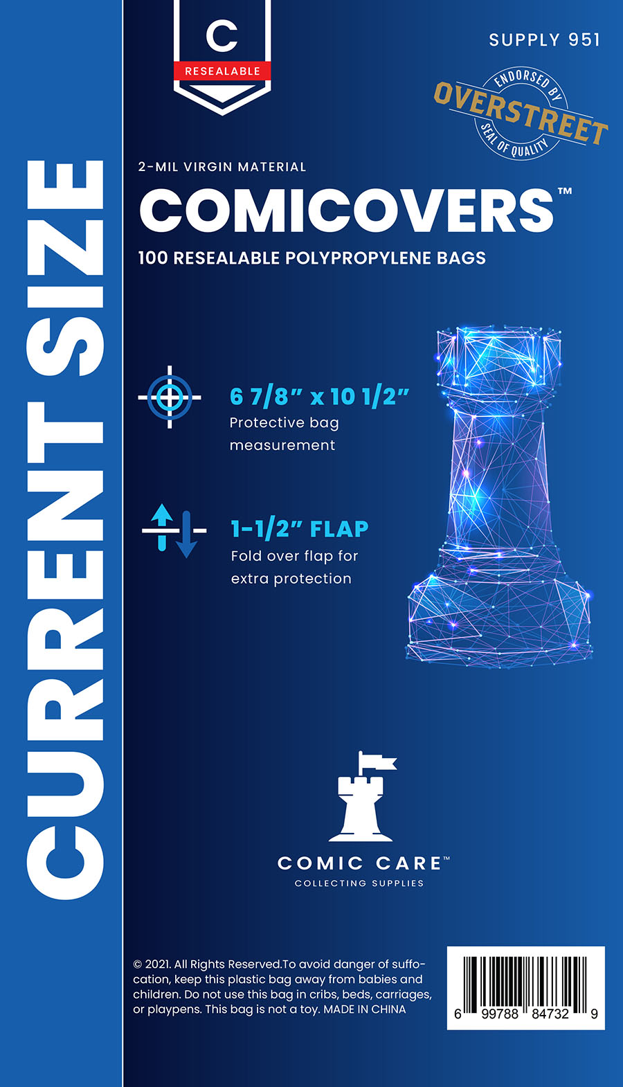 Comic Care Resealable Polypropylene Bag (Pack Of 100) - Current
