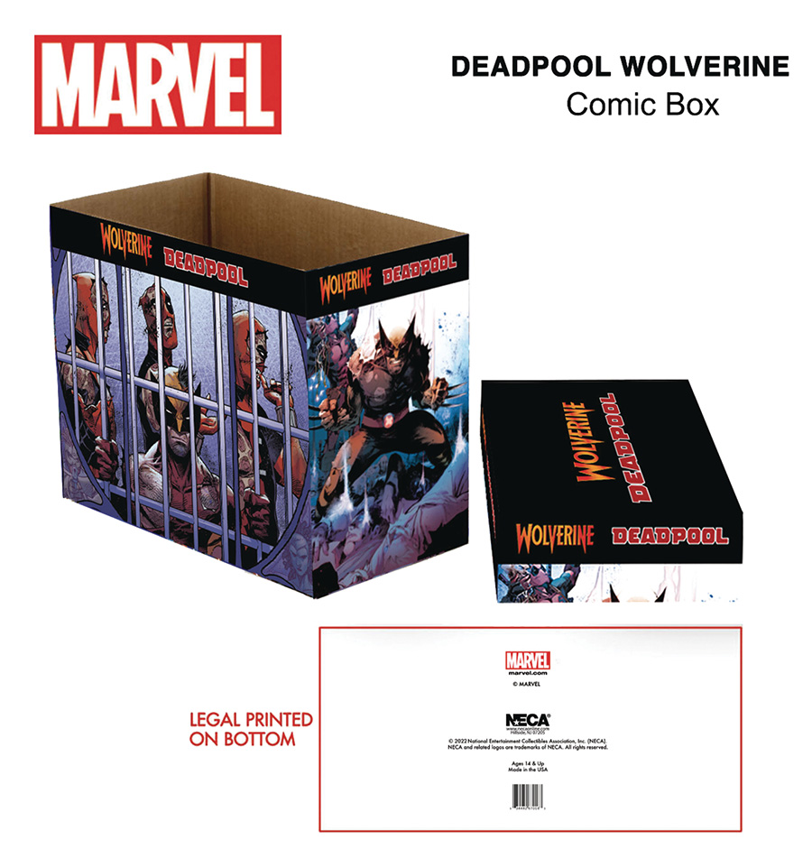 Marvel Wolverine & Deadpool Short Comic Storage Box (5-Pack)