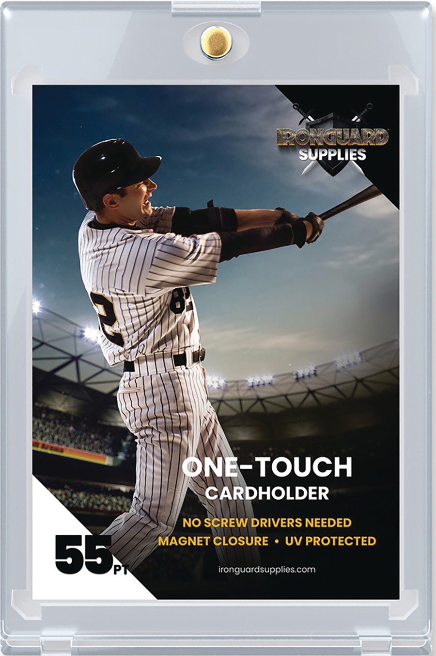 Ironguard One-Touch Magnetic Card Holder 55pt Retail Pack (25 Holders)