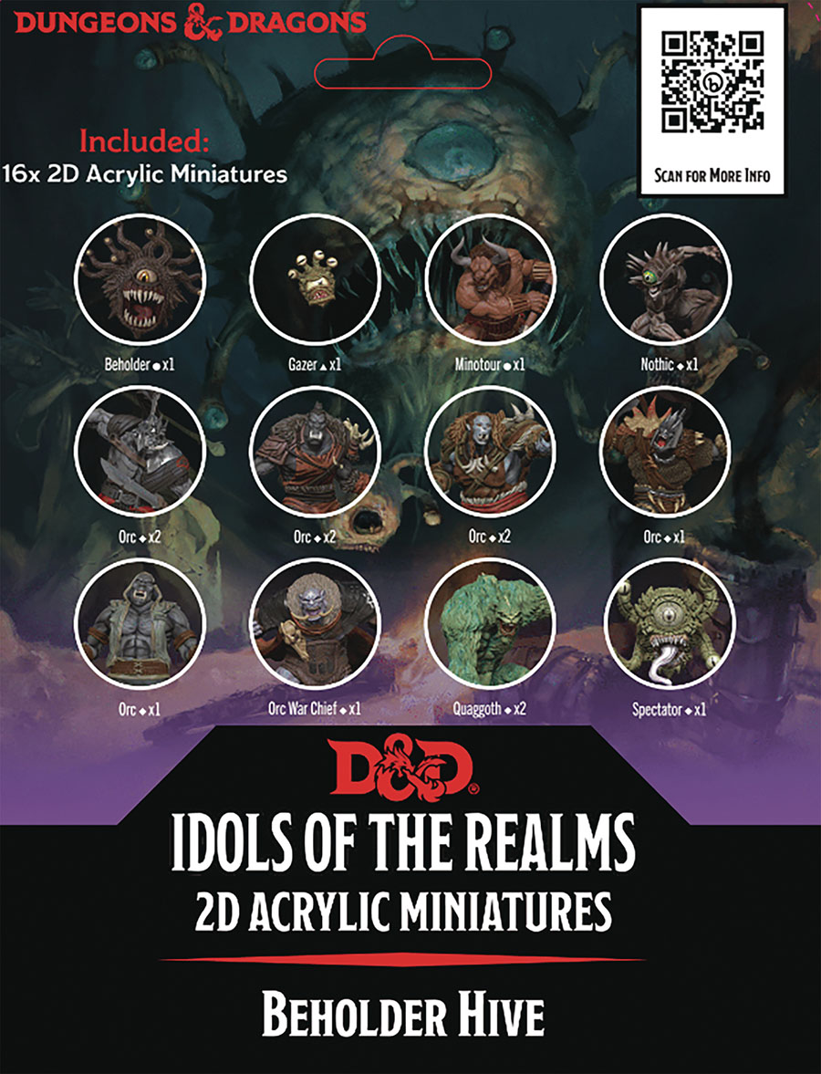 Dungeons & Dragons Idols Of The Realms 2D Acrylic Miniature Set - Beholder Hive