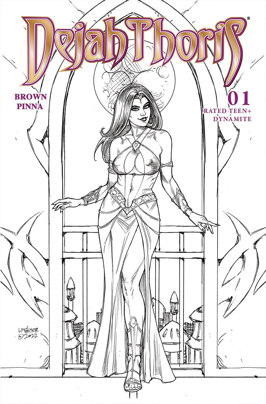 Dejah Thoris Vol 4 #1 Cover J Incentive Joseph Michael Linsner Line Art Cover