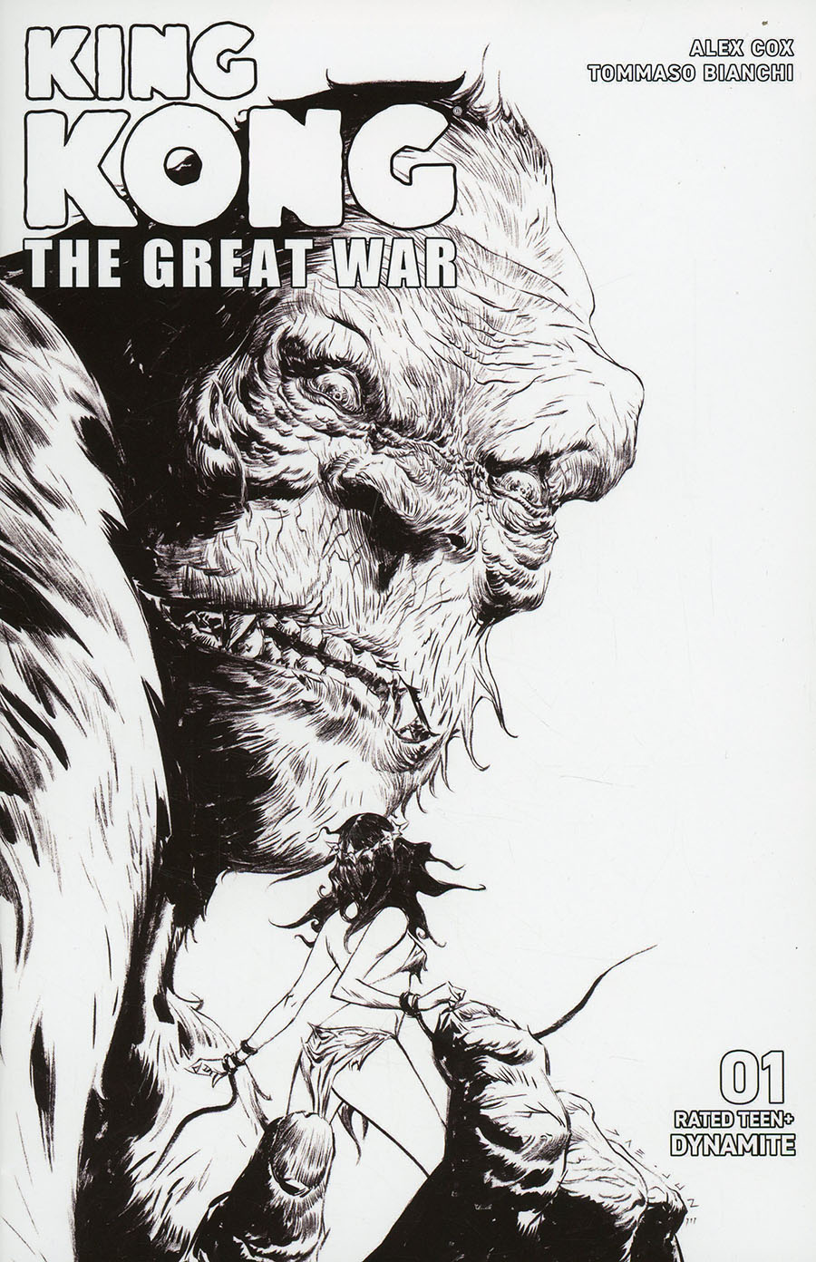 Kong The Great War #1 Cover E Incentive Jae Lee Black & White Cover