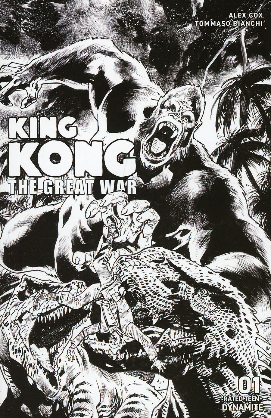 Kong The Great War #1 Cover F Incentive Bryan Hitch Black & White Cover