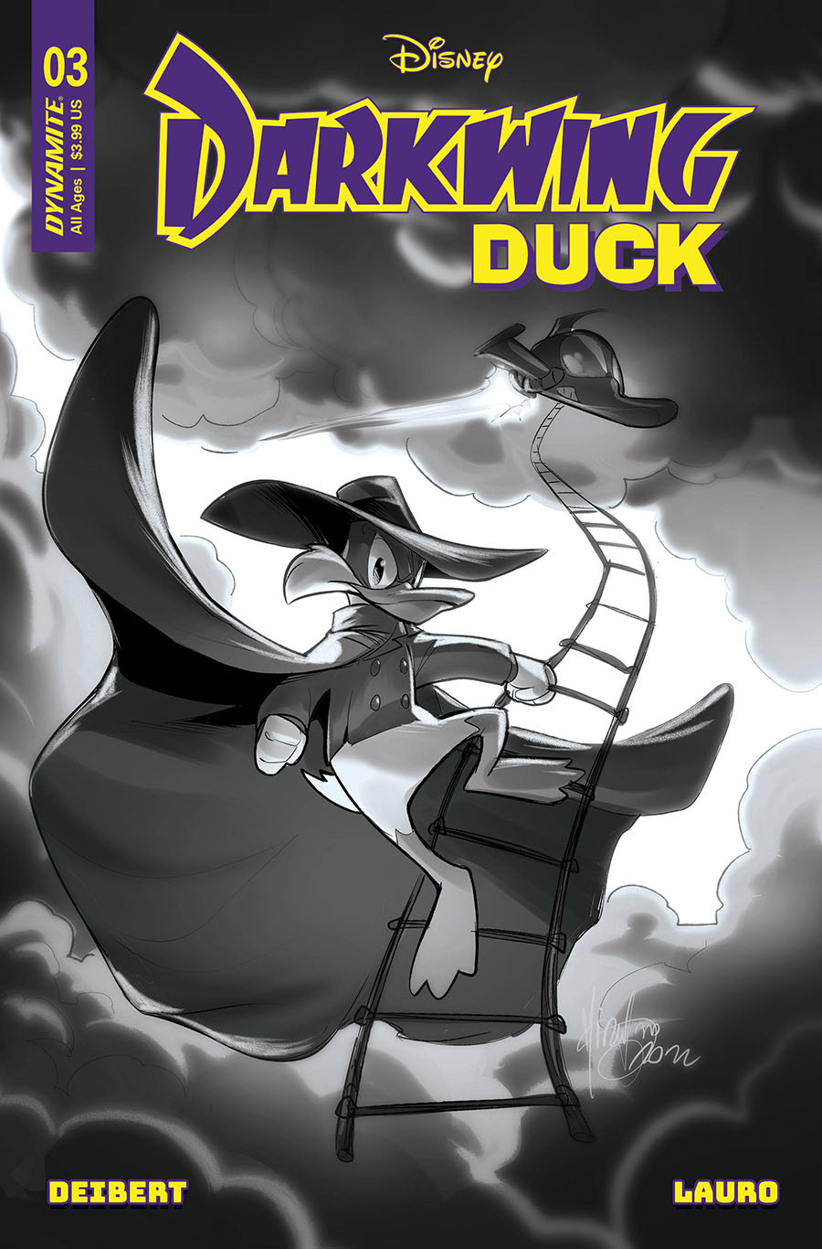 Darkwing Duck Vol 3 #3 Cover I Incentive Mirka Andolfo Black & White Cover
