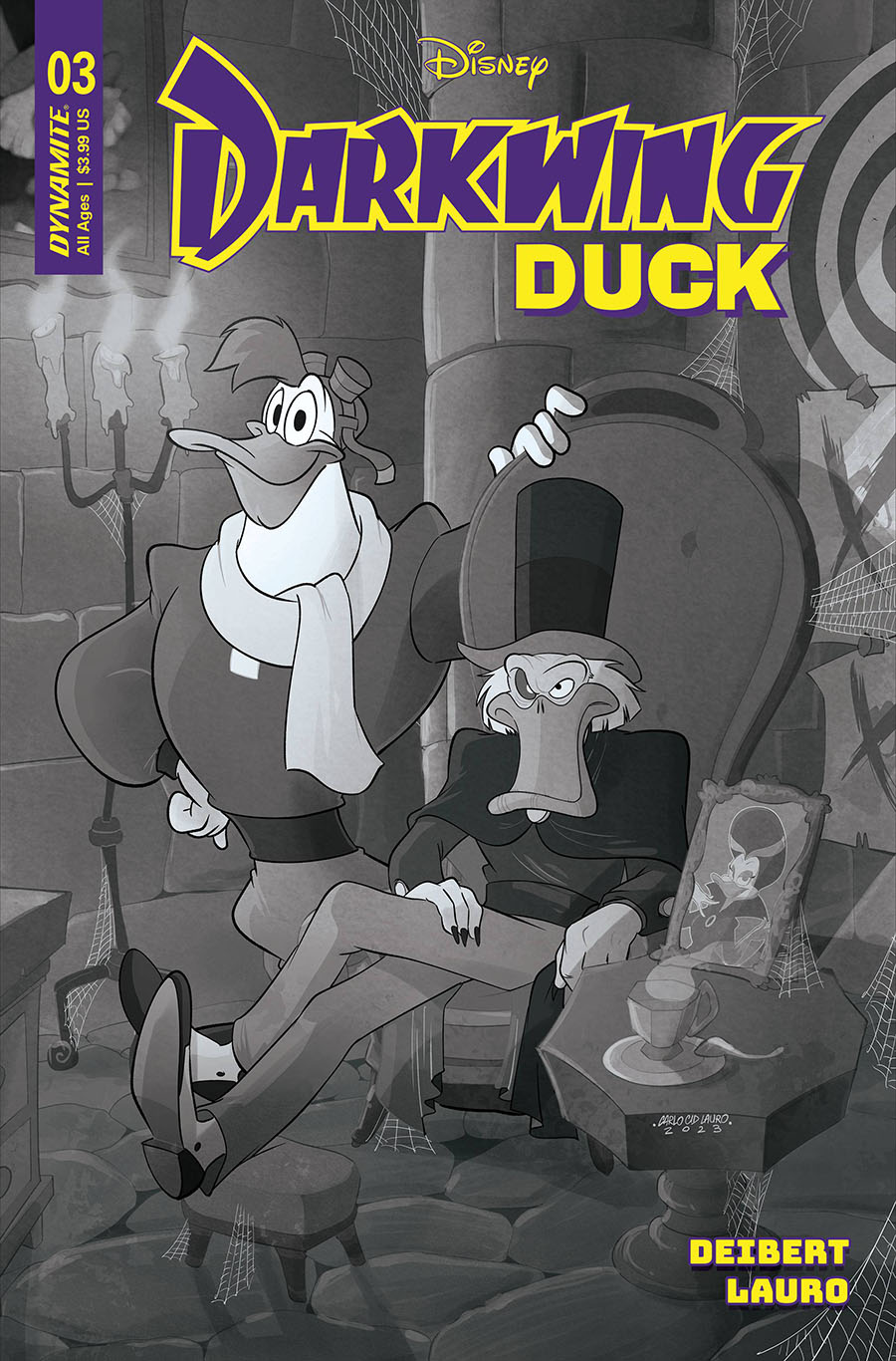 Darkwing Duck Vol 3 #3 Cover J Incentive Carlo Lauro Black & White Cover