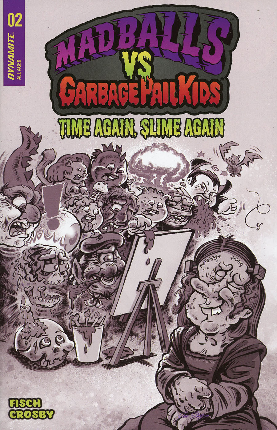 Madballs vs Garbage Pail Kids Time Again Slime Again #2 Cover E Incentive Jason Crosby Black & White Cover