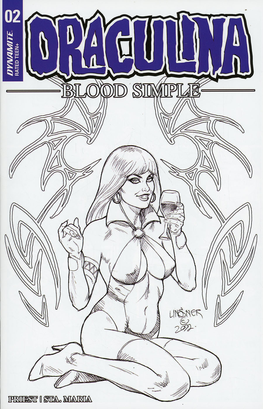 Draculina Blood Simple #2 Cover G Incentive Joseph Michael Linsner Line Art Cover