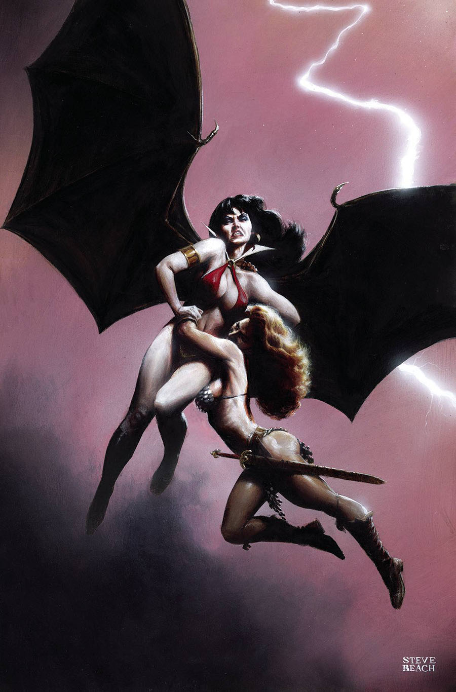 Vampirella vs Red Sonja #5 Cover H Incentive Steve Beach Virgin Cover