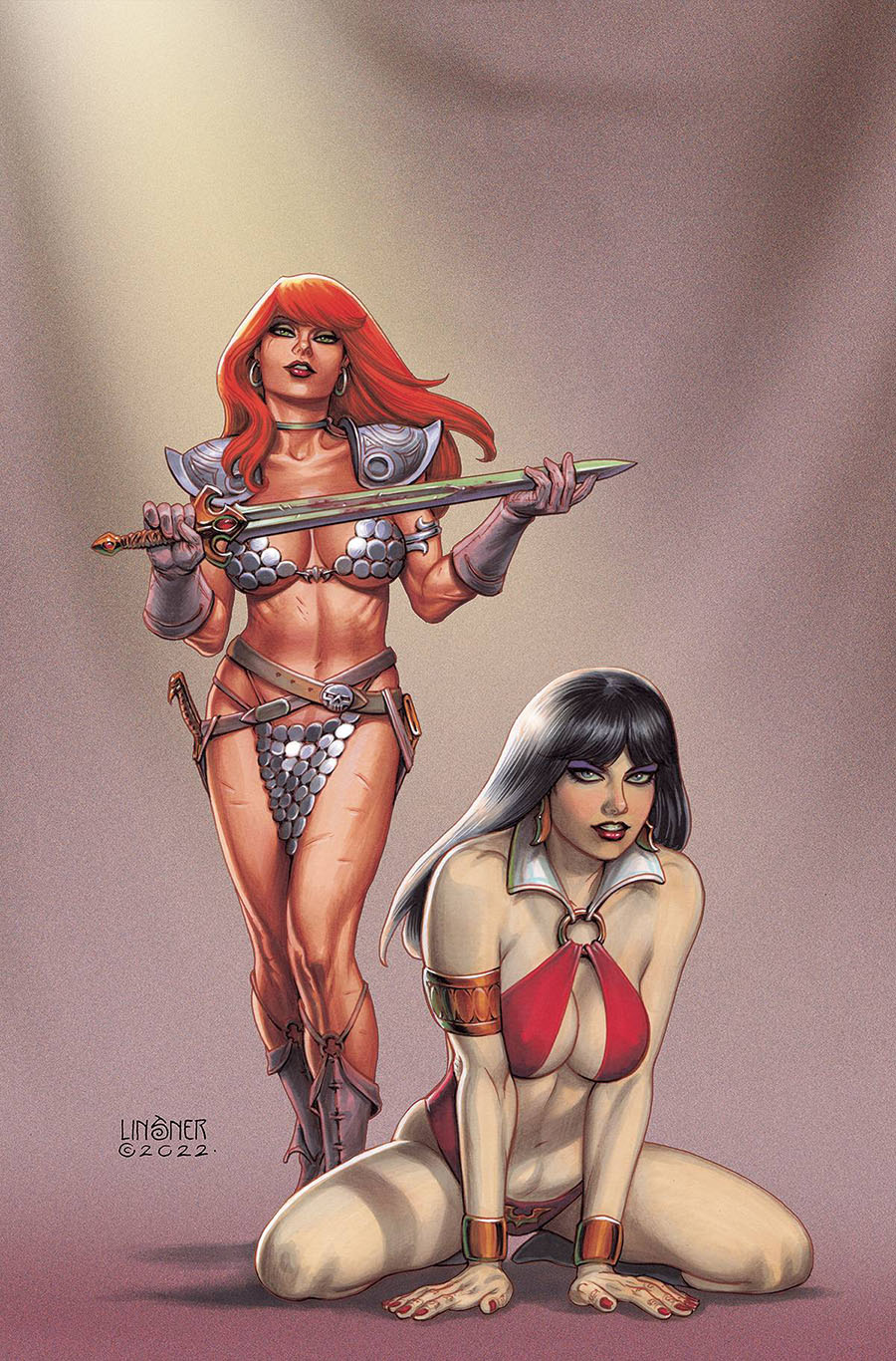 Vampirella vs Red Sonja #5 Cover J Incentive Joseph Michael Linsner Virgin Cover