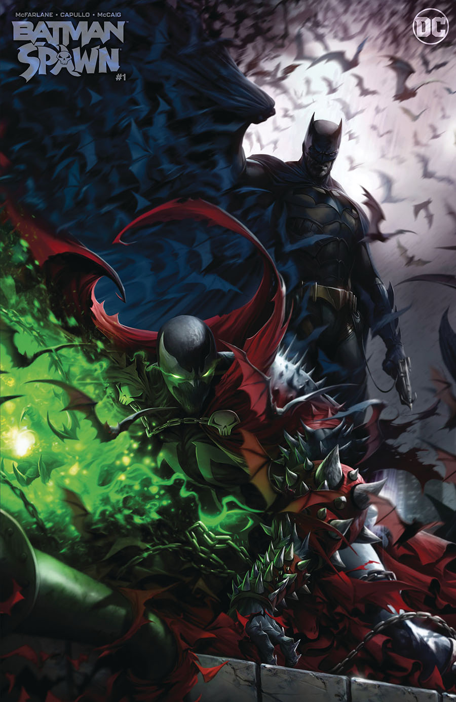 Batman Spawn #1 (One Shot) Cover Z-E DF Francesco Mattina Variant Cover Silver Signature Series Signed By Greg Capullo