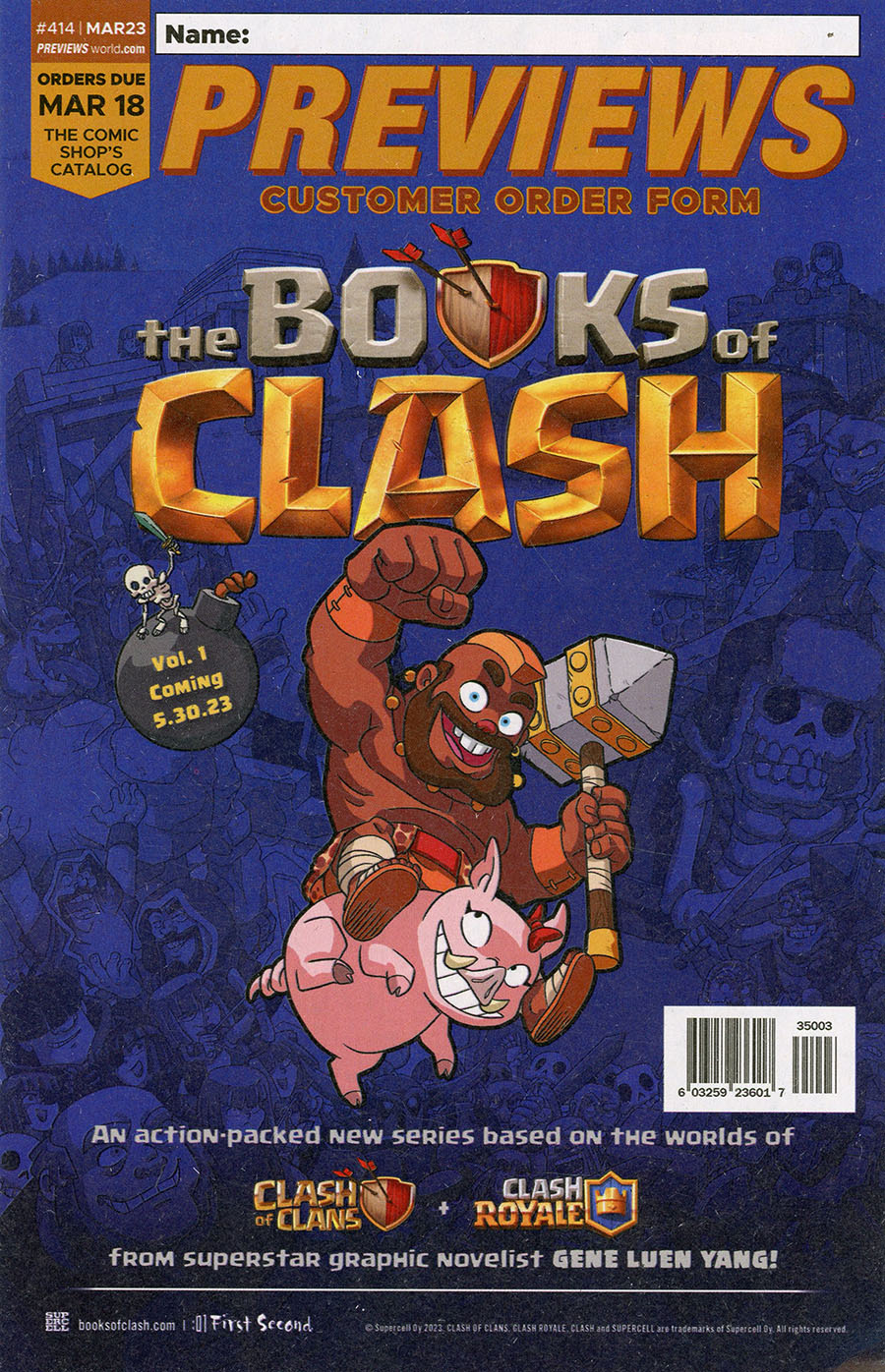 Previews Customer Order Form #414 March 2023