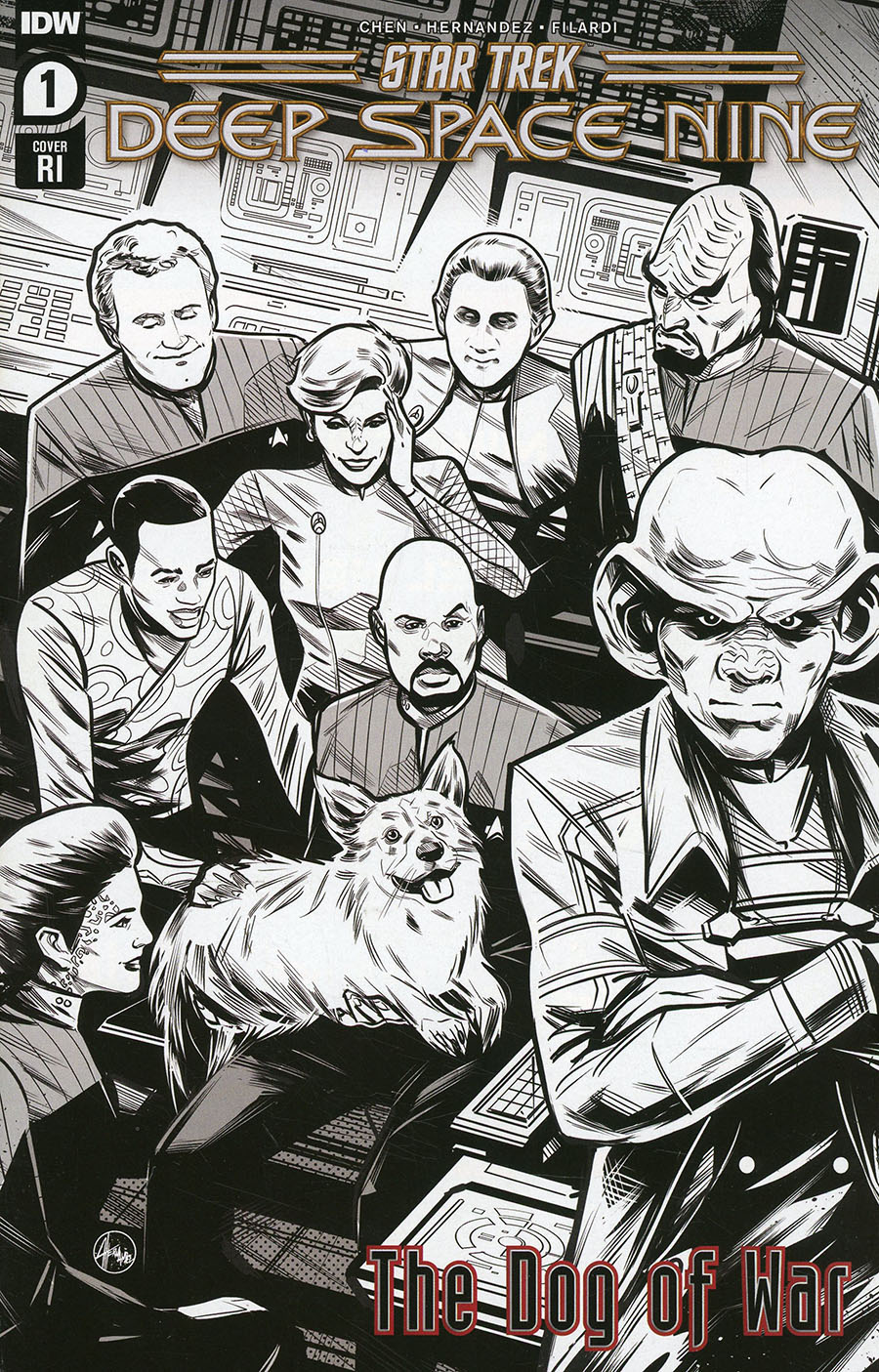 Star Trek Deep Space Nine Dog Of War #1 Cover D Incentive Angel Hernandez Black & White Cover