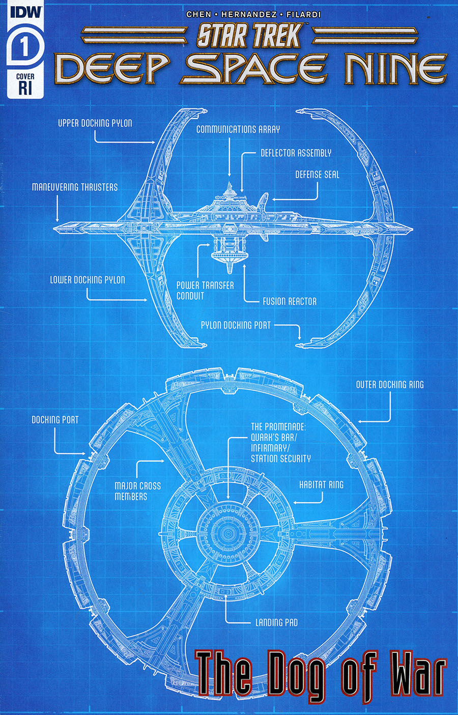 Star Trek Deep Space Nine Dog Of War #1 Cover E Incentive Schematic Variant Cover