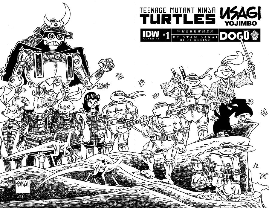 Teenage Mutant Ninja Turtles Usagi Yojimbo WhereWhen #1 Cover E Incentive Stan Sakai Black & White Cover