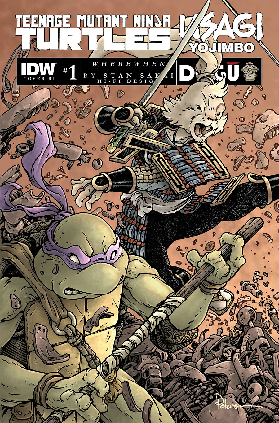 Teenage Mutant Ninja Turtles Usagi Yojimbo WhereWhen #1 Cover F Incentive David Petersen Variant Cover