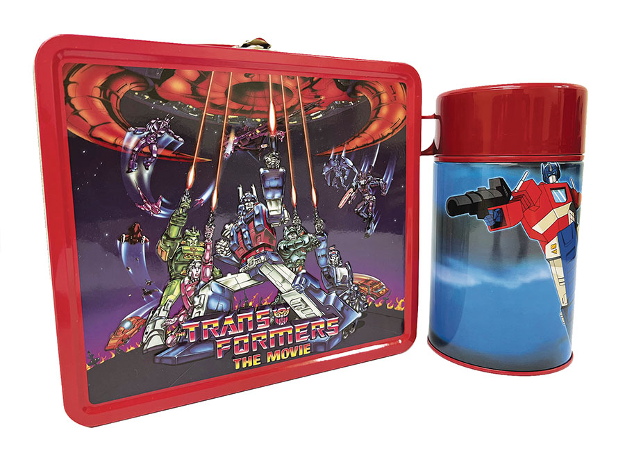 Tin Titans Transformers The Movie (1986) Previews Exclusive Lunchbox & Beverage Container