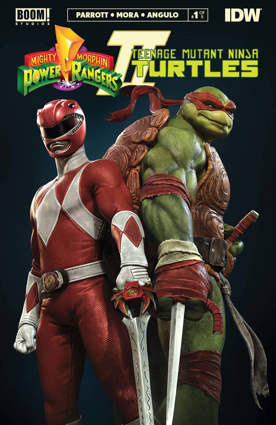 Mighty Morphin Power Rangers Teenage Mutant Ninja Turtles II #1 Cover V 2nd Ptg Rafael Grassetti Variant Cover