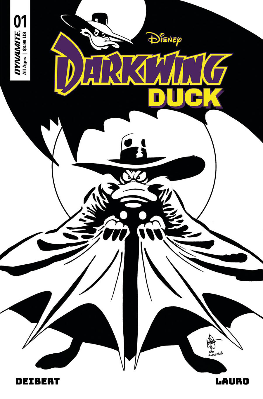 Darkwing Duck Vol 3 #1 Cover Z-F Incentive Ken Haeser Homage Black & White Cover