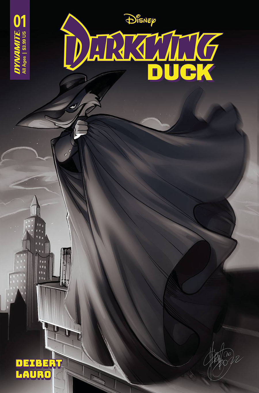 Darkwing Duck Vol 3 #1 Cover Z-G Incentive Mirka Andolfo Black & White Cover