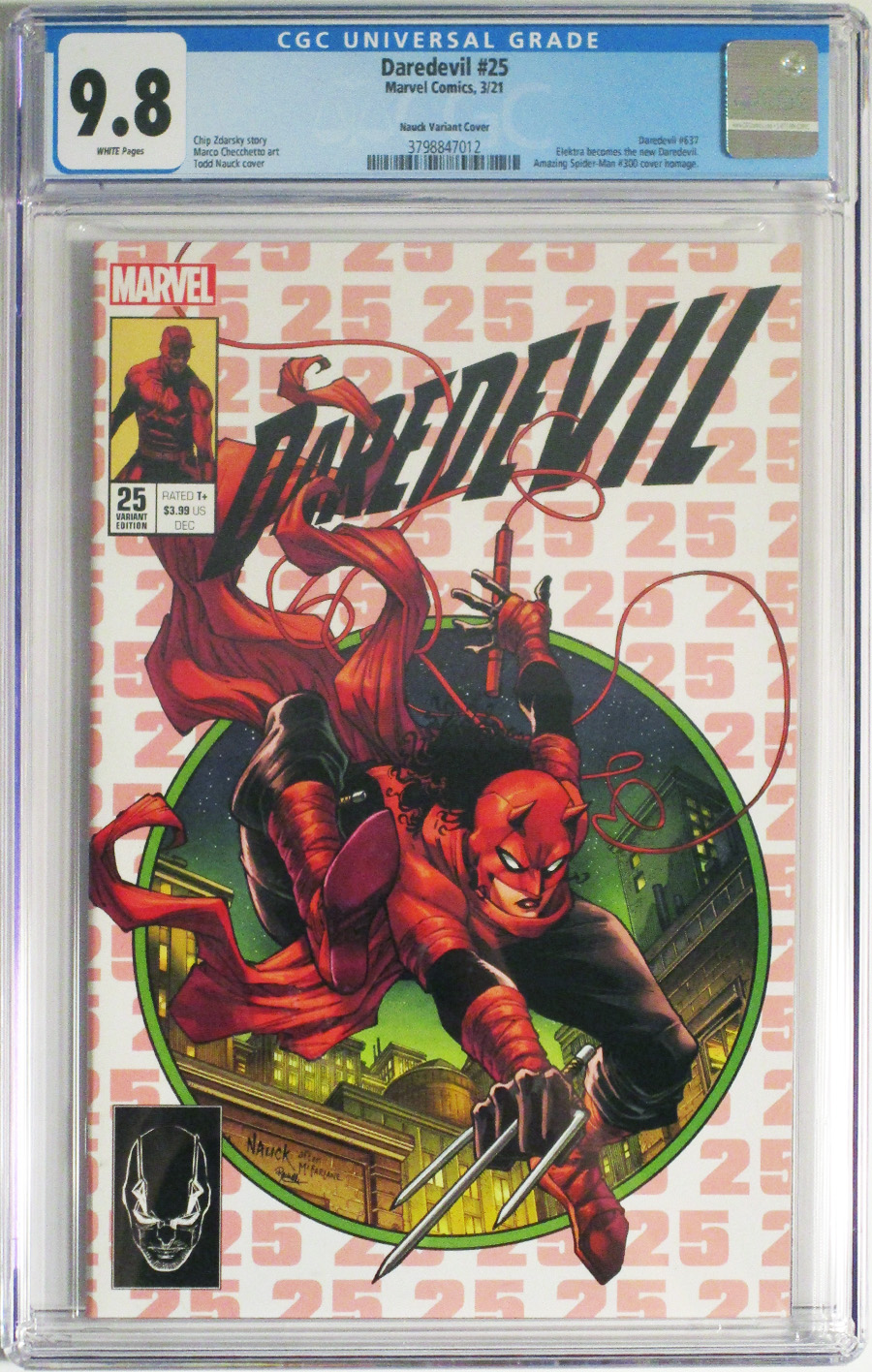 Daredevil Vol 6 #25 Cover K DF Comicxposure Exclusive Todd Nauck Homage Variant Cover CGC 9.8
