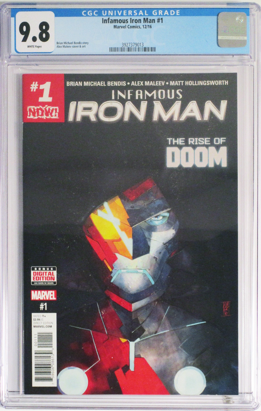 Infamous Iron Man #1 Cover M 1st Ptg Regular Alex Maleev Cover (Marvel Now Tie-In) CGC 9.8