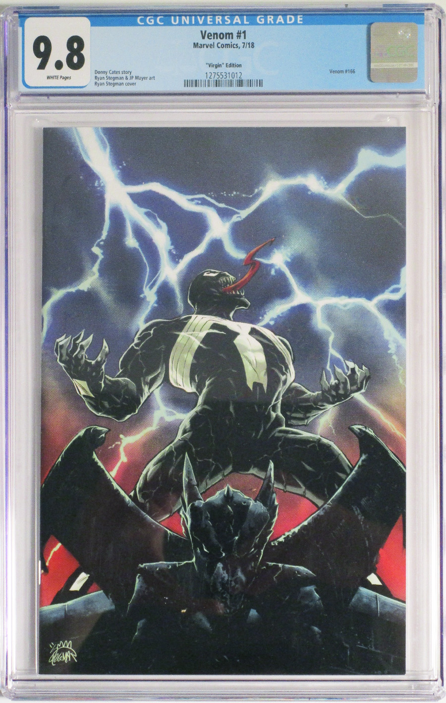 Venom Vol 4 #1 Cover W Variant Ryan Stegman Virgin Cover CGC 9.8
