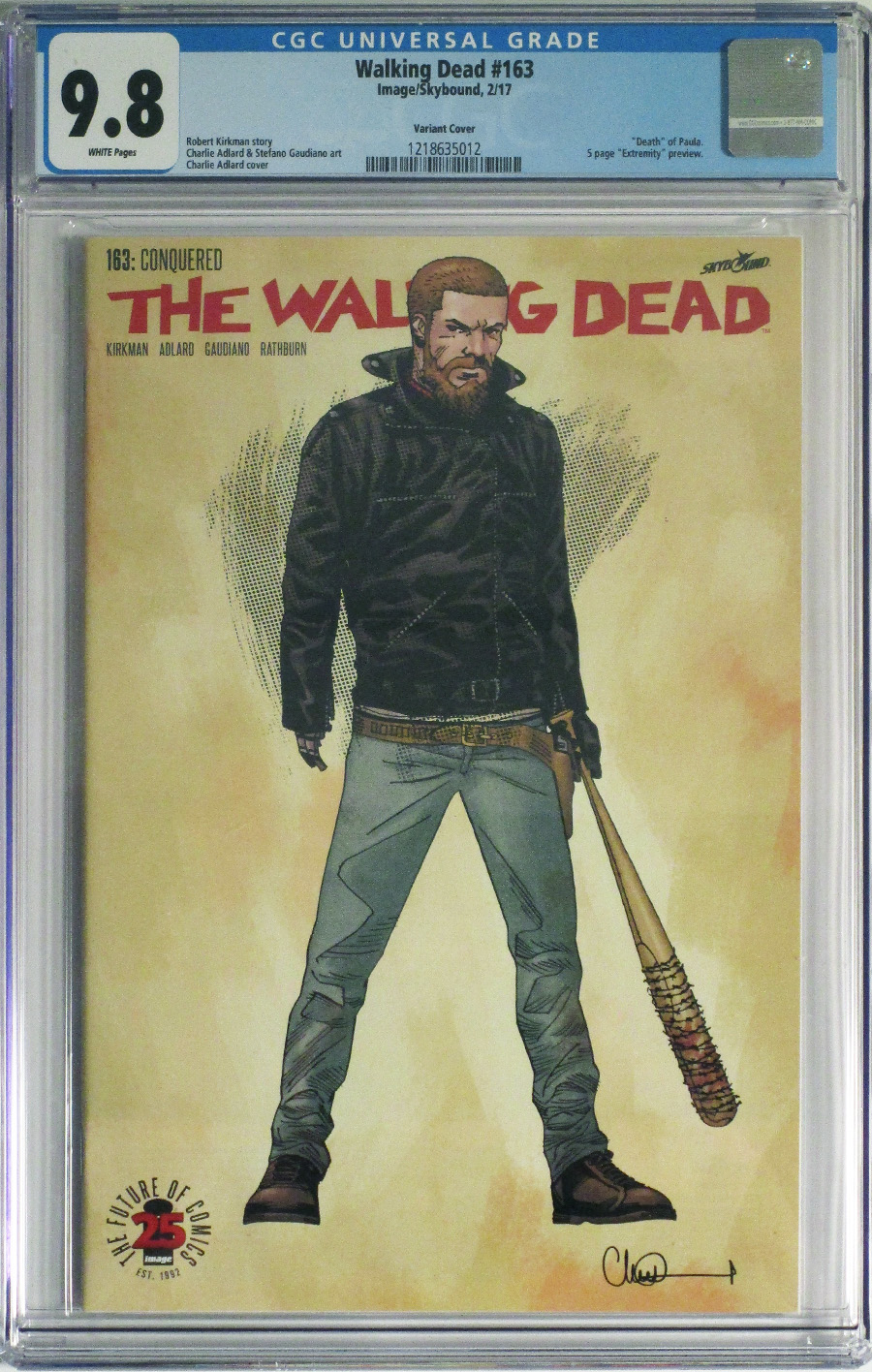 Walking Dead #163 Cover I Incentive Charlie Adlard & Dave Stewart Color Variant Cover CGC 9.8