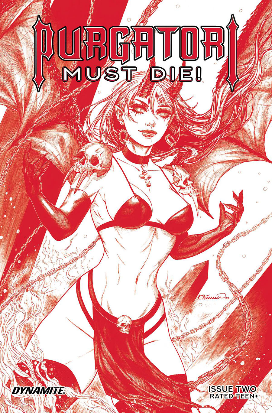 Purgatori Must Die #2 Cover N Incentive Collette Turner Red Line Art Cover