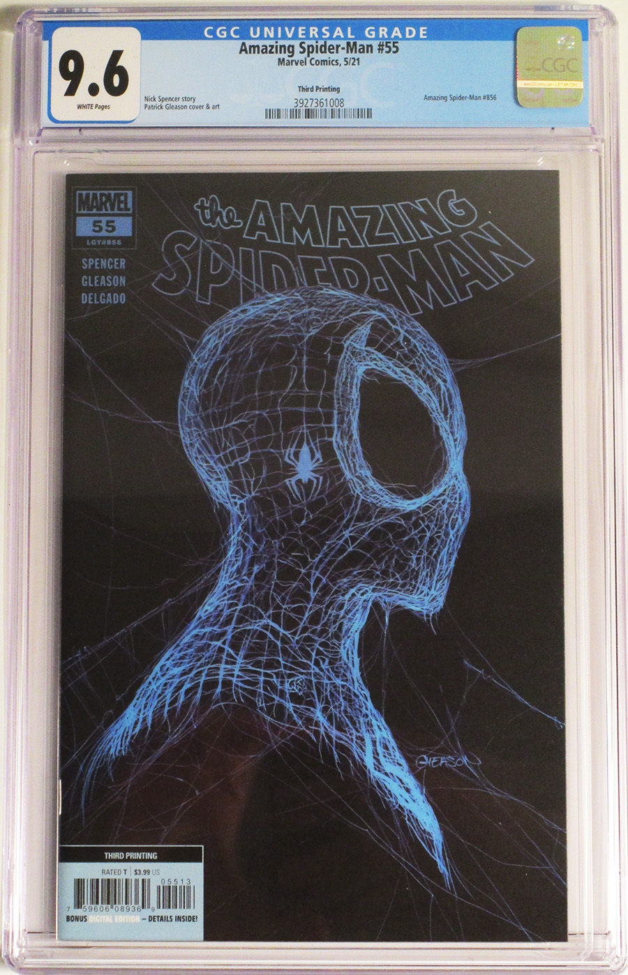 Amazing Spider-Man Vol 5 #55 Cover K CGC 9.6 3rd Ptg Patrick Gleason Webhead Blue On Black Variant Cover 