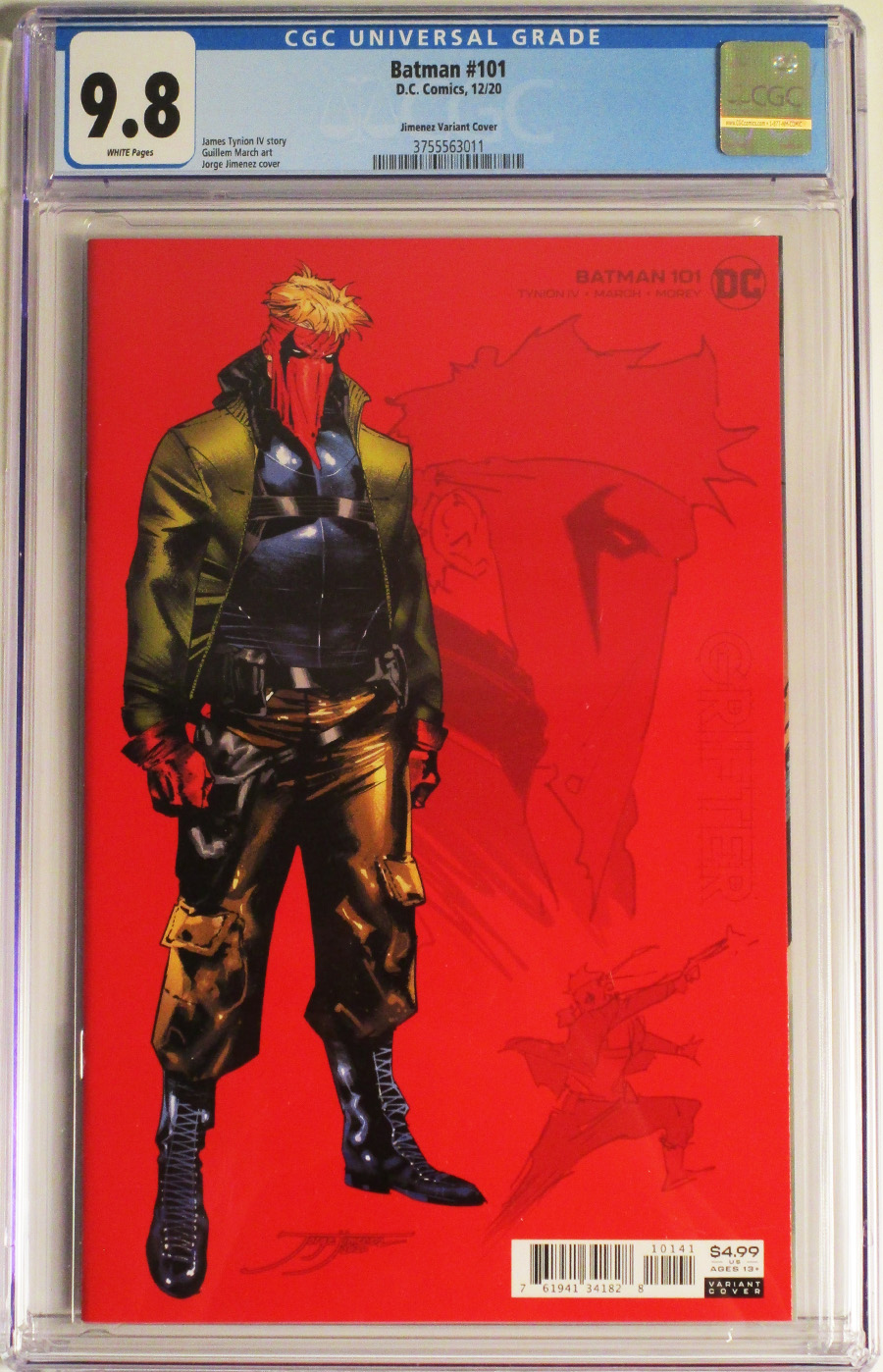 Batman Vol 3 #101 Cover F CGC 9.8 Incentive Jorge Jimenez Grifter Card Stock Variant Cover (Joker War Aftermath Tie-In)