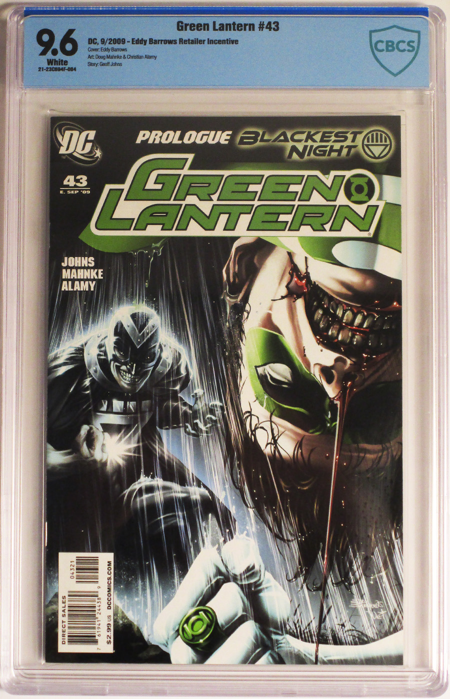 Green Lantern Vol 4 #43 Cover D CBCS 9.6  Incentive Eddy Barrows Variant Cover (Blackest Night Tie-In)