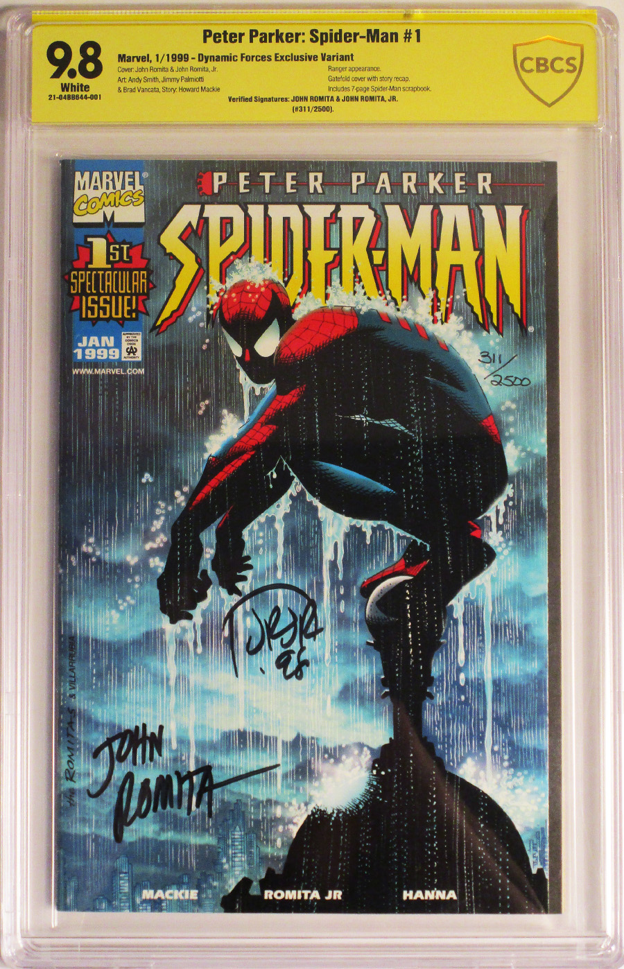 Peter Parker Spider-Man #1 Cover D CBCS 9.8 John Romita Jr John Romita Verified Signature DF Variant Cover