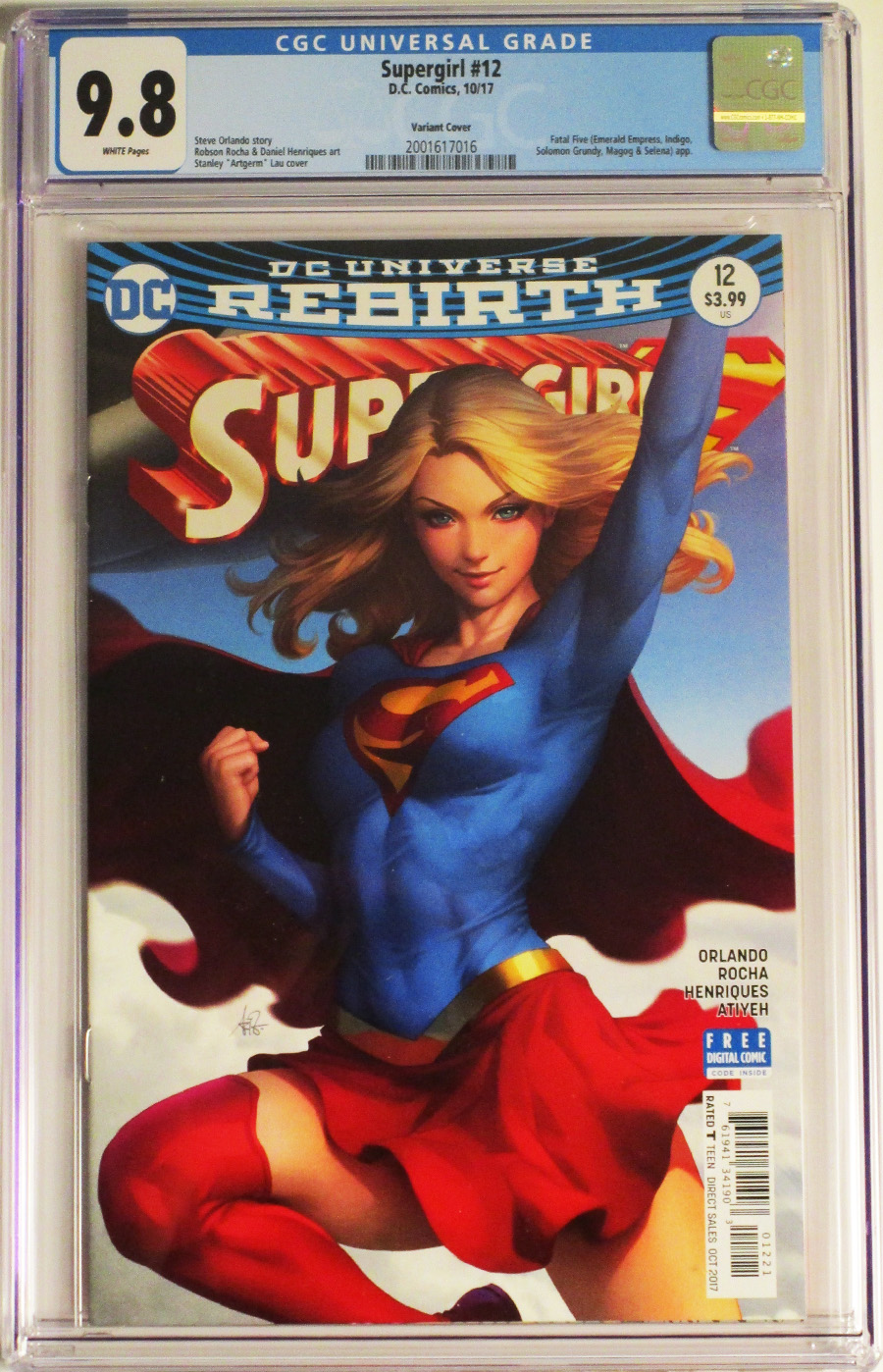 Supergirl Vol 7 #12 Cover C CGC 9.8 Variant Stanley Artgerm Lau Cover