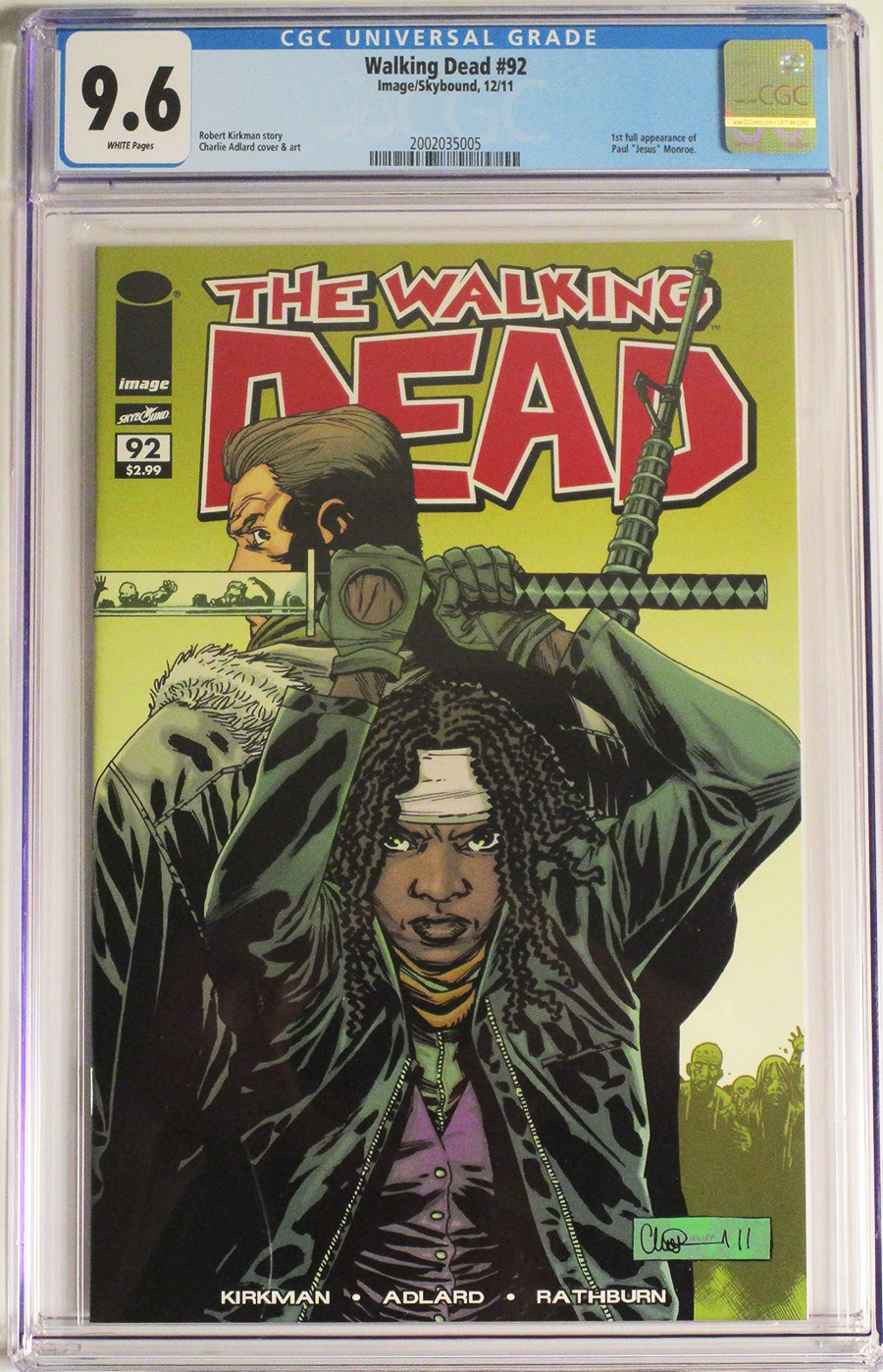 Walking Dead #92 Cover C CGC 9.6