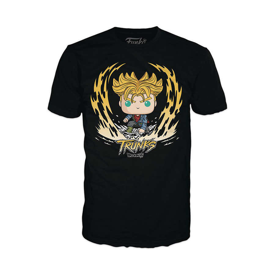 POP Boxed Tee Dragon Ball Super Trunks Black T-Shirt Large
