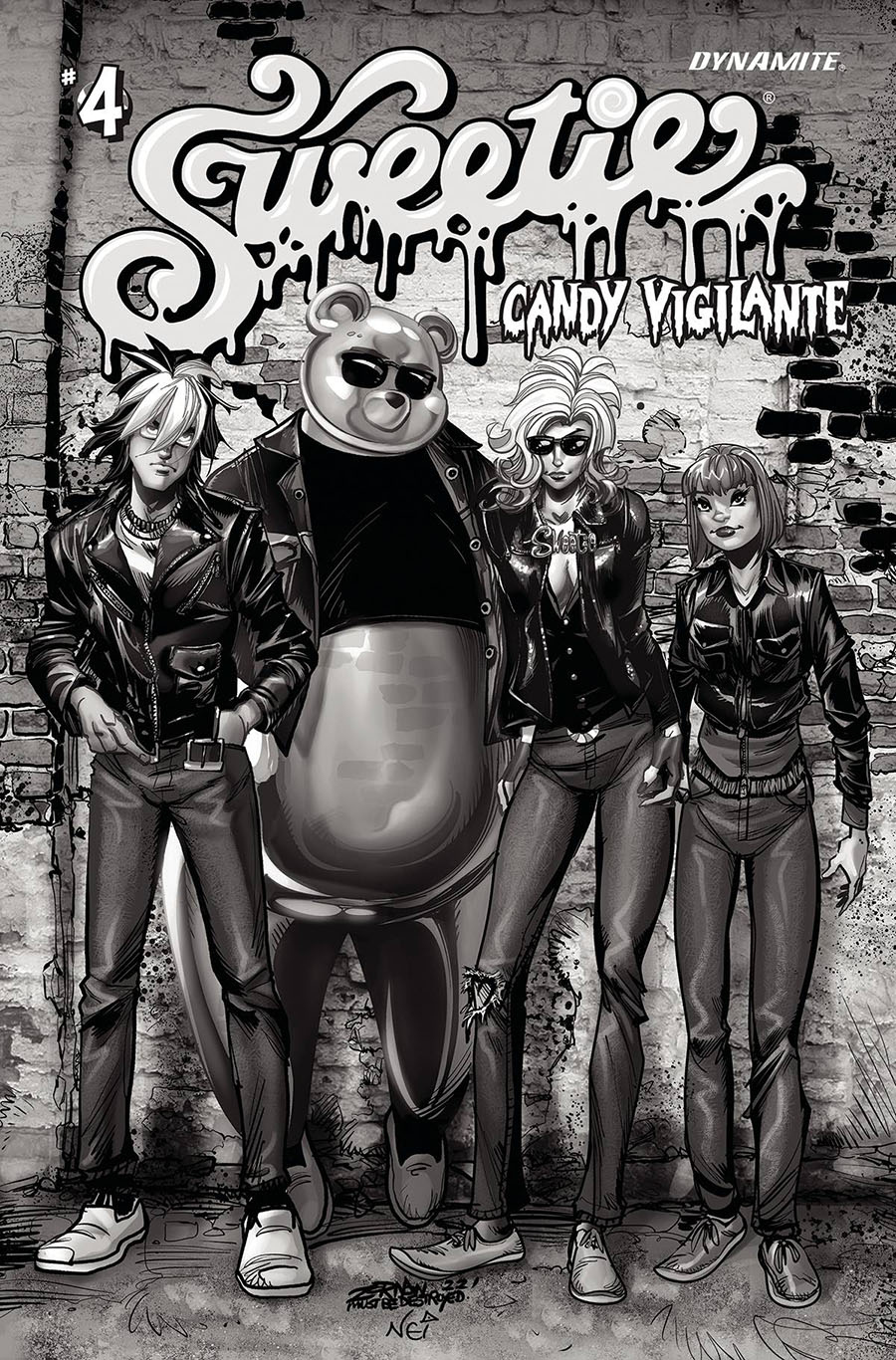 Sweetie Candy Vigilante #4 Cover H Incentive Rock Album Homage Greyscale Cover